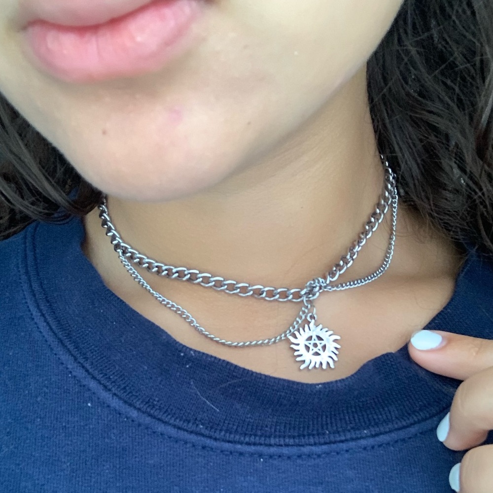 RARE Silver Supernatural Merch Choker (Goth) Y2K